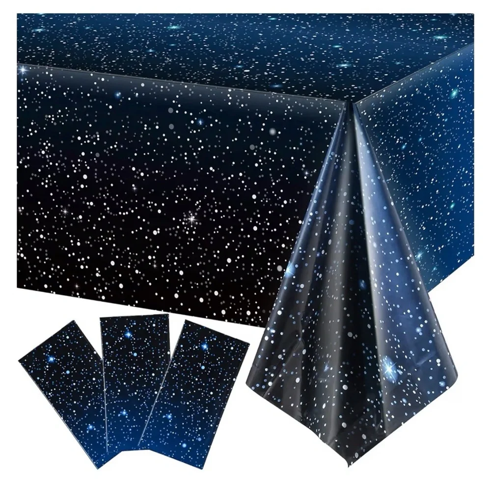 3 Pieces Space Tablecloth Starry Night Tablecloth